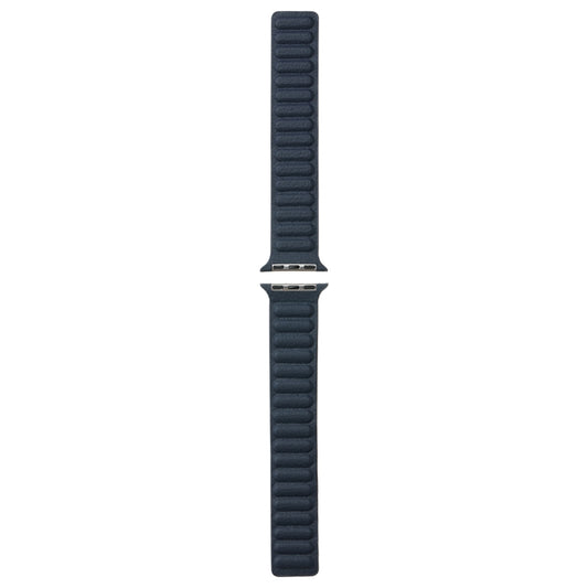 Magnetic Two-color Loop Slim Leather Watch Band For Apple Watch Series 9&8&7 41mm / SE 3&SE 2&6&SE&5&4 40mm / 3&2&1 38mm(Indigo Blue) by bashfashion