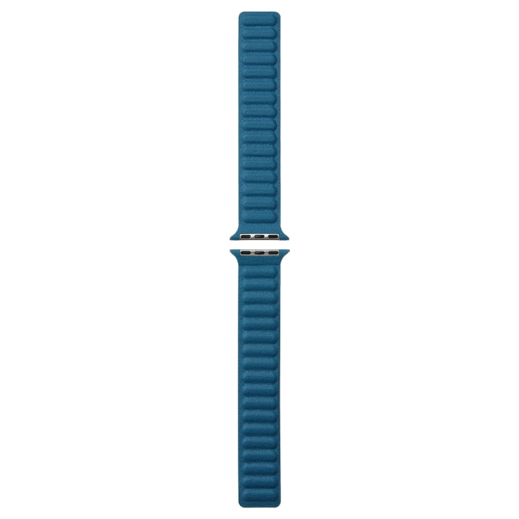 Magnetic Two-color Loop Slim Leather Watch Band For Apple Watch Series 9&8&7 41mm / SE 3&SE 2&6&SE&5&4 40mm / 3&2&1 38mm(Cape Blue) by bashfashion