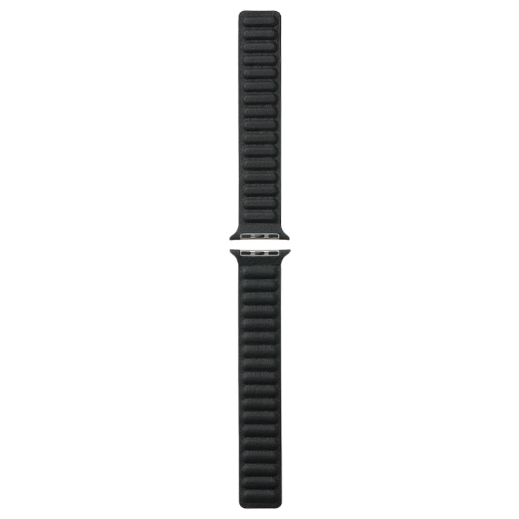 Magnetic Two-color Loop Slim Leather Watch Band For Apple Watch Series 9&8&7 41mm / SE 3&SE 2&6&SE&5&4 40mm / 3&2&1 38mm(Black) by bashfashion