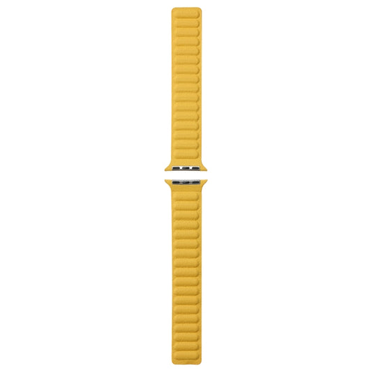 Magnetic Two-color Loop Slim Leather Watch Band For Apple Watch Series 9&8&7 41mm / SE 3&SE 2&6&SE&5&4 40mm / 3&2&1 38mm(Yellow) by bashfashion