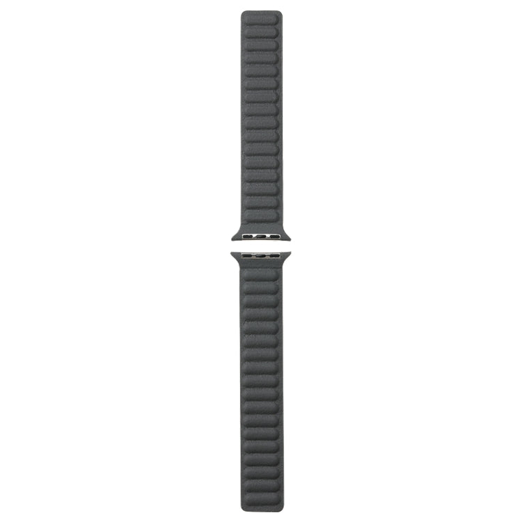 Magnetic Two-color Loop Slim Leather Watch Band For Apple Watch Series 9&8&7 41mm / SE 3&SE 2&6&SE&5&4 40mm / 3&2&1 38mm(Grey) by bashfashion