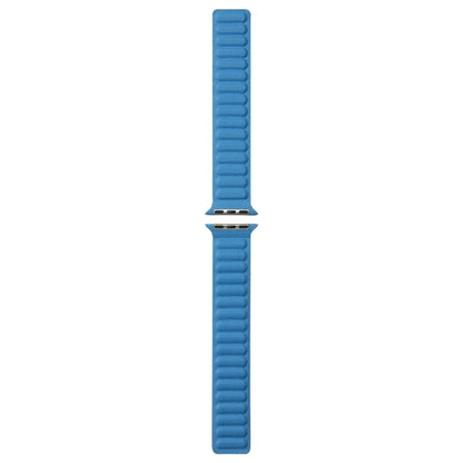 Magnetic Two-color Loop Slim Leather Watch Band For Apple Watch Series 9&8&7 41mm / SE 3&SE 2&6&SE&5&4 40mm / 3&2&1 38mm(Chrysanthemum Blue) by bashfashion
