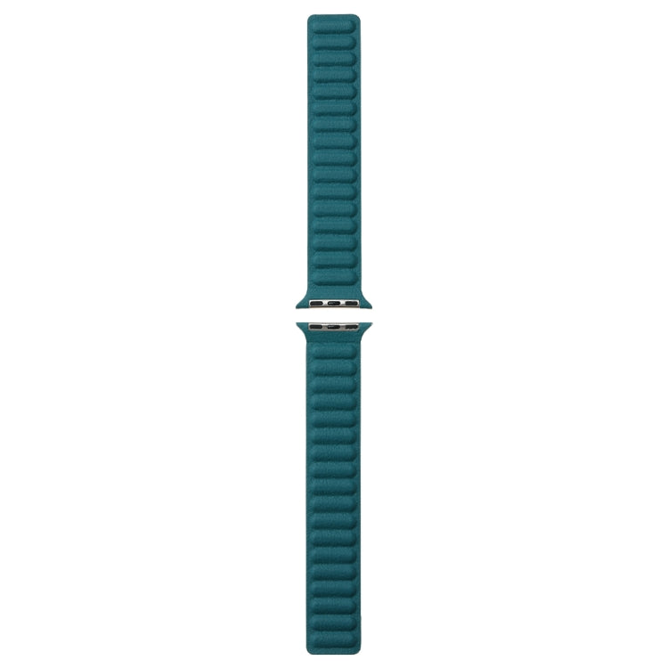 Magnetic Two-color Loop Slim Leather Watch Band For Apple Watch Series 9&8&7 41mm / SE 3&SE 2&6&SE&5&4 40mm / 3&2&1 38mm(Malachite Green) by bashfashion
