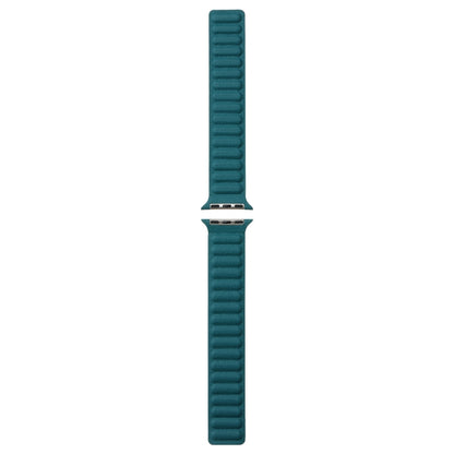 Magnetic Two-color Loop Slim Leather Watch Band For Apple Watch Series 9&8&7 41mm / SE 3&SE 2&6&SE&5&4 40mm / 3&2&1 38mm(Malachite Green) by bashfashion
