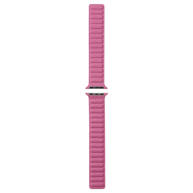 Magnetic Two-color Loop Slim Leather Watch Band For Apple Watch Series 9&8&7 41mm / SE 3&SE 2&6&SE&5&4 40mm / 3&2&1 38mm(Rose Pink) by bashfashion