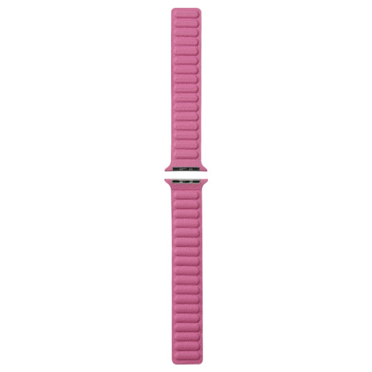 Magnetic Two-color Loop Slim Leather Watch Band For Apple Watch Series 9&8&7 41mm / SE 3&SE 2&6&SE&5&4 40mm / 3&2&1 38mm(Rose Pink) by bashfashion