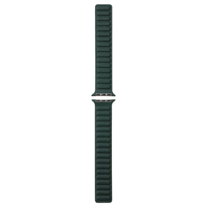Magnetic Two-color Loop Slim Leather Watch Band For Apple Watch Series 9&8&7 41mm / SE 3&SE 2&6&SE&5&4 40mm / 3&2&1 38mm(Fir Green) by bashfashion