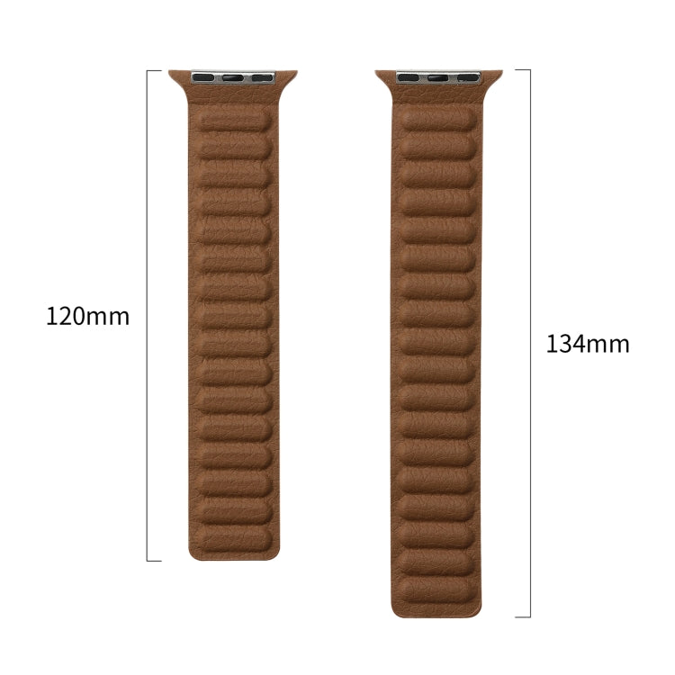 Magnetic Two-color Loop Slim Leather Watch Band For Apple Watch Series 9&8&7 41mm / SE 3&SE 2&6&SE&5&4 40mm / 3&2&1 38mm(Pink) by bashfashion