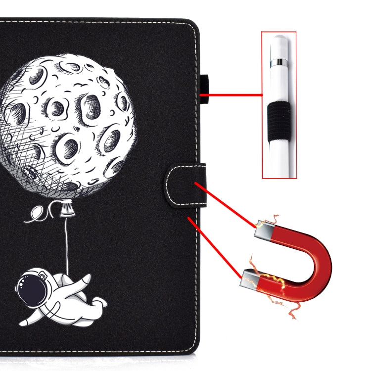 Pure Color Painting Left and Right Flat Leather Case with Pen Cover & Card Slot & Buckle Anti-skid Strip and Bracket(Starman) by bashfashion