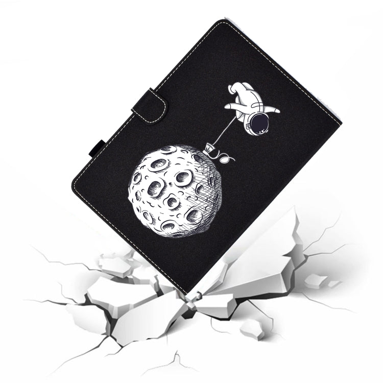 Pure Color Painting Left and Right Flat Leather Case with Pen Cover & Card Slot & Buckle Anti-skid Strip and Bracket(Starman) by bashfashion