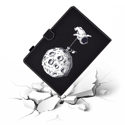 Pure Color Painting Left and Right Flat Leather Case with Pen Cover & Card Slot & Buckle Anti-skid Strip and Bracket(Starman) by bashfashion