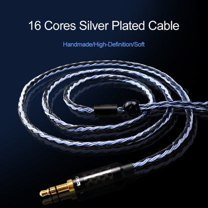CVJ V3 1.2m 16 Cores Silver-plated 3.5mm Earphone Cable, Style:0.78mm(Silver-Blue) by CVJ