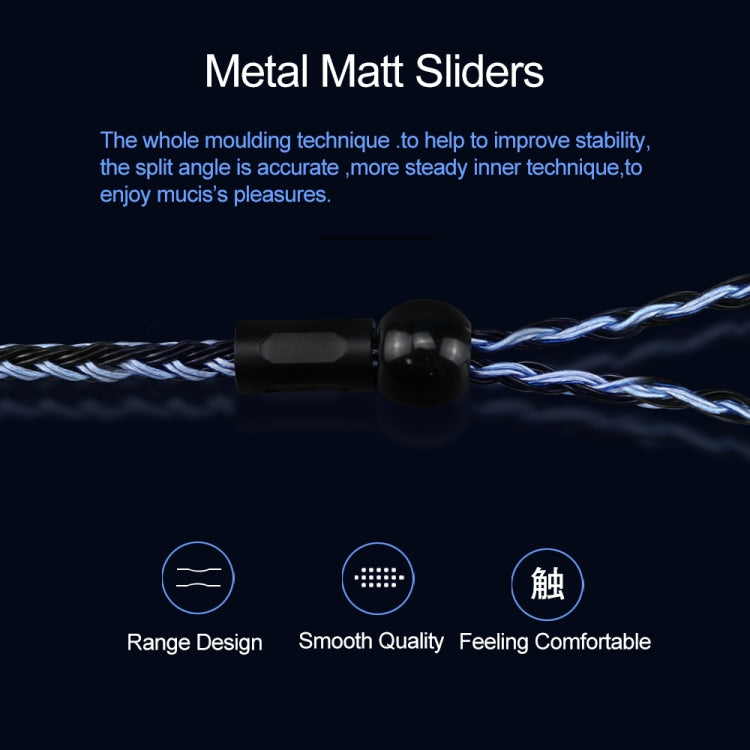 CVJ V3 1.2m 16 Cores Silver-plated 3.5mm Earphone Cable, Style:0.78mm(Black-Blue) by CVJ