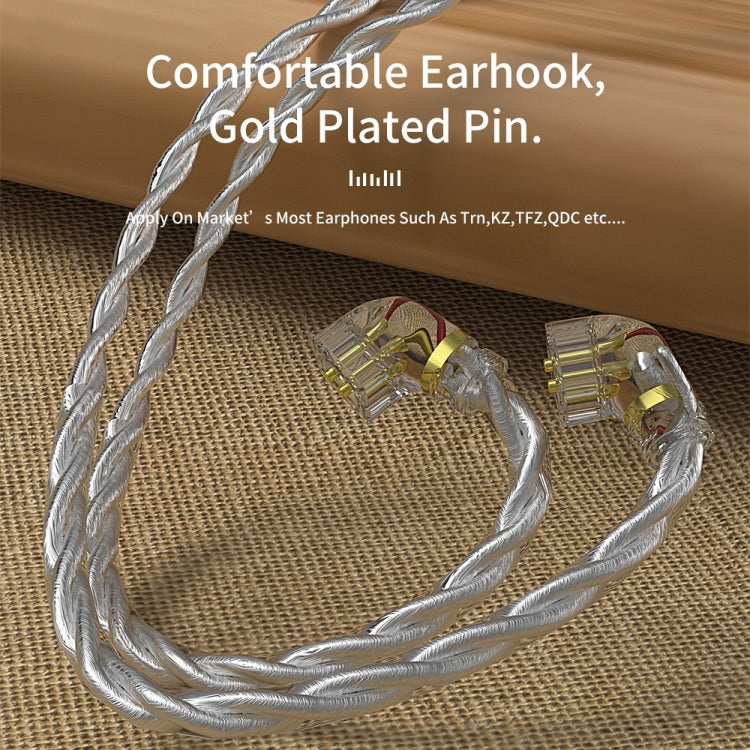 CVJ V7 1.25m 4-Cores Silver-plated 3.5mm Elbow Earphone Cable, Model:0.78mm No Mic(Silver) by CVJ