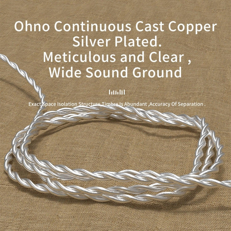 CVJ V7 1.25m 4-Cores Silver-plated 3.5mm Elbow Earphone Cable, Model:0.78mm No Mic(Silver) by CVJ