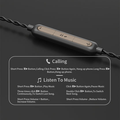 CVJ V6.TC 1.25m Type-C Digital Decoding Oxygen-free Copper Earphone Cable, Style:0.78mm(Black) by CVJ