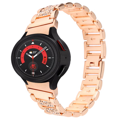 For Samsung Galaxy Watch5 40mm / 44mm Full Diamond Metal Watch Band(Rose Gold) by bashfashion