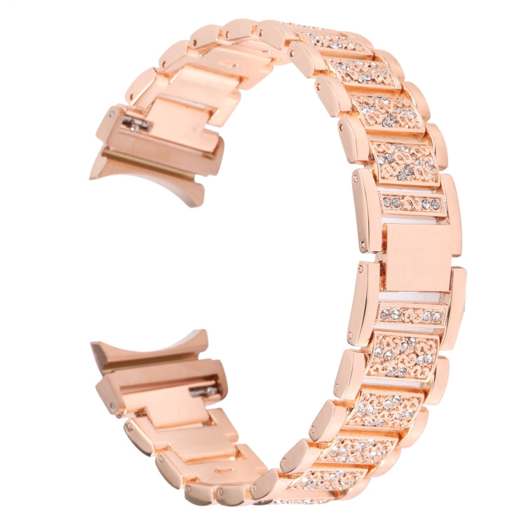 For Samsung Galaxy Watch5 40mm / 44mm Full Diamond Metal Watch Band(Rose Gold) by bashfashion