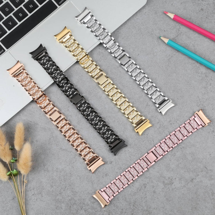 For Samsung Galaxy Watch5 40mm / 44mm Full Diamond Metal Watch Band(Rose Gold) by bashfashion