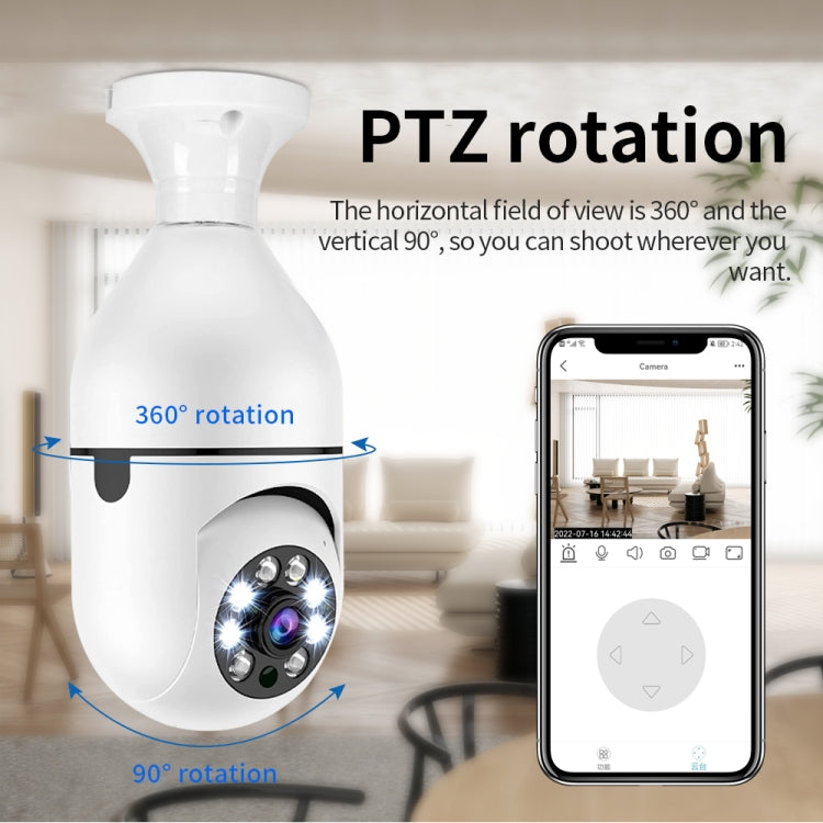 A6 2MP HD Light Bulb WiFi Camera Support Motion Detection/Two-way Audio/Night Vision/TF Card With 32G Memory Card by bashfashion