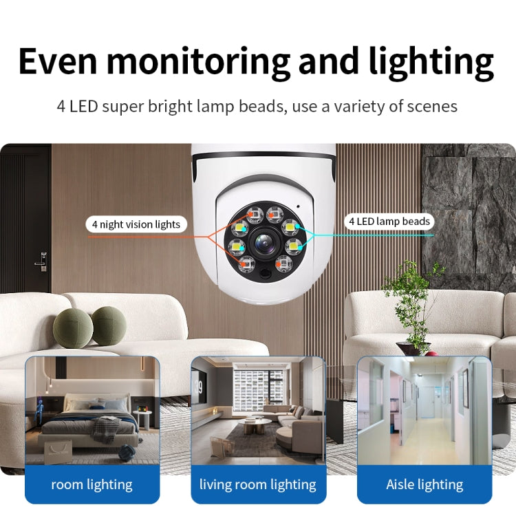 A6 2MP HD Light Bulb WiFi Camera Support Motion Detection/Two-way Audio/Night Vision/TF Card With 32G Memory Card by bashfashion