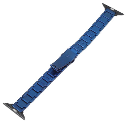 Three Beads Metal Watch Band For Apple Watch Series 9&8&7 41mm / SE 3&SE 2&6&SE&5&4 40mm / 3&2&1 38mm(Blue) by bashfashion