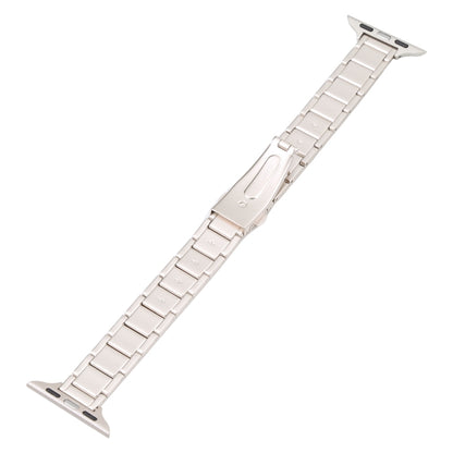 Three Beads Metal Watch Band For Apple Watch Series 9&8&7 41mm / SE 3&SE 2&6&SE&5&4 40mm / 3&2&1 38mm(Starlight) by bashfashion