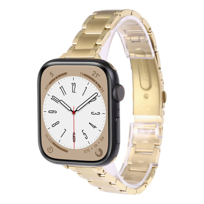 Three Beads Metal Watch Band For Apple Watch Series 9&8&7 41mm / SE 3&SE 2&6&SE&5&4 40mm / 3&2&1 38mm(Gold) by bashfashion