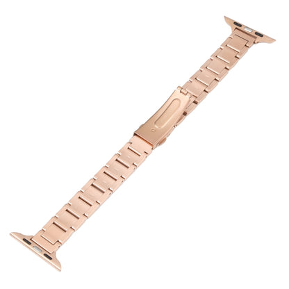 Three Beads Metal Watch Band For Apple Watch Series 9&8&7 41mm / SE 3&SE 2&6&SE&5&4 40mm / 3&2&1 38mm(Rose Gold) by bashfashion