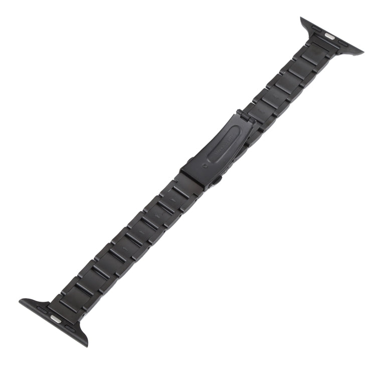 Three Beads Metal Watch Band For Apple Watch Series 9&8&7 41mm / SE 3&SE 2&6&SE&5&4 40mm / 3&2&1 38mm(Black) by bashfashion