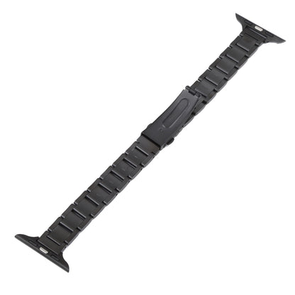 Three Beads Metal Watch Band For Apple Watch Series 9&8&7 41mm / SE 3&SE 2&6&SE&5&4 40mm / 3&2&1 38mm(Black) by bashfashion