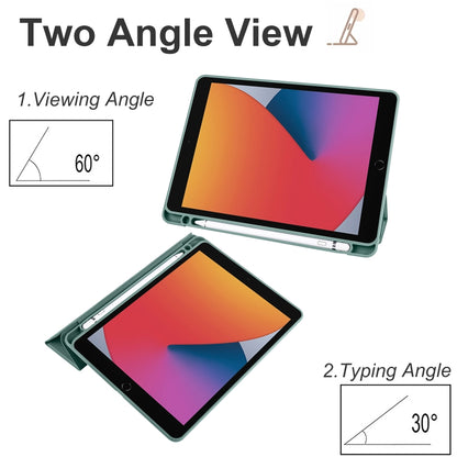 Acrylic 3-folding Smart Leather Tablet Case For iPad 9.7 2018/2017(Dark Green) by bashfashion