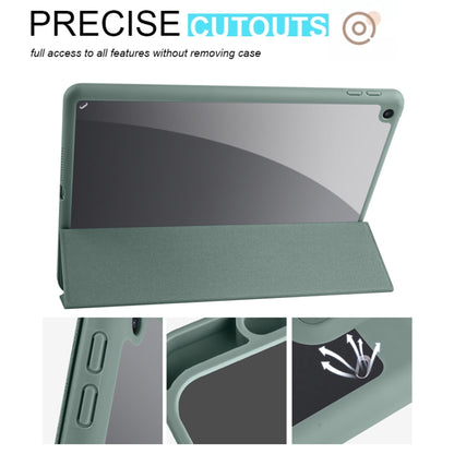 Acrylic 3-folding Smart Leather Tablet Case For iPad 9.7 2018/2017(Dark Green) by bashfashion
