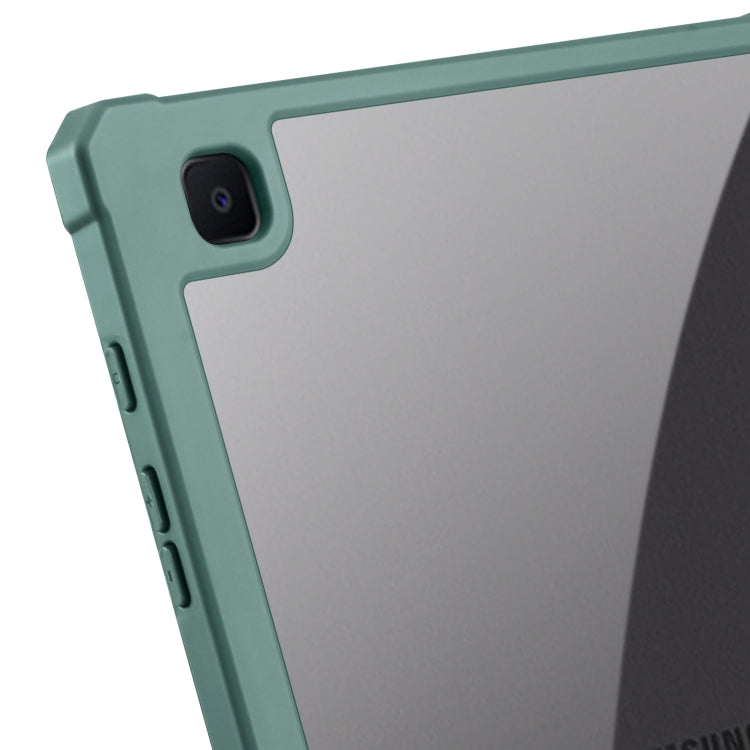 For Samsung Galaxy Tab S6 Lite 2020/2022 Acrylic 3-folding Smart Leather Tablet Case(Dark Green) by bashfashion