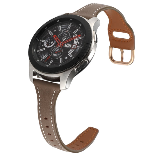 For Samsung Galaxy Watch3 / Huawei Watch GT3 Pro 22mm Reverse Buckle Genuine Leather Watch Band(Gery) by bashfashion