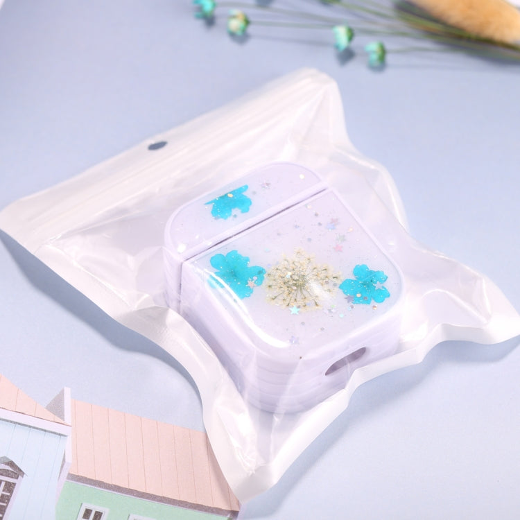 For AirPods 1 / 2 Beautiful Ladies Flowers Pattern Wireless Earphone Protective Case(Blue) by bashfashion