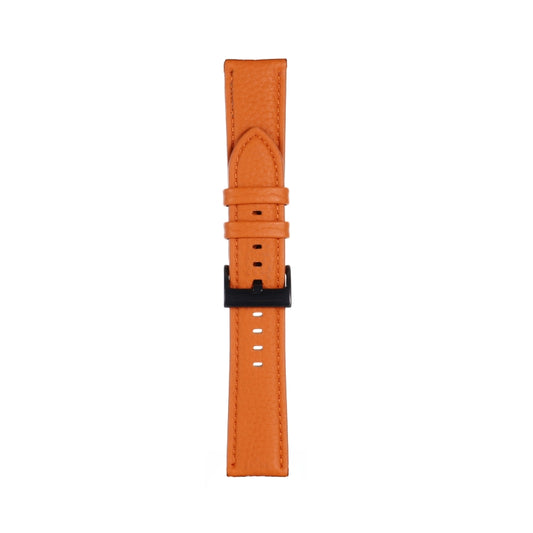 20mm For Samsung Galaxy Watch5 40mm / 44mm Litchi Texture Leather Watch Band(Orange) by bashfashion