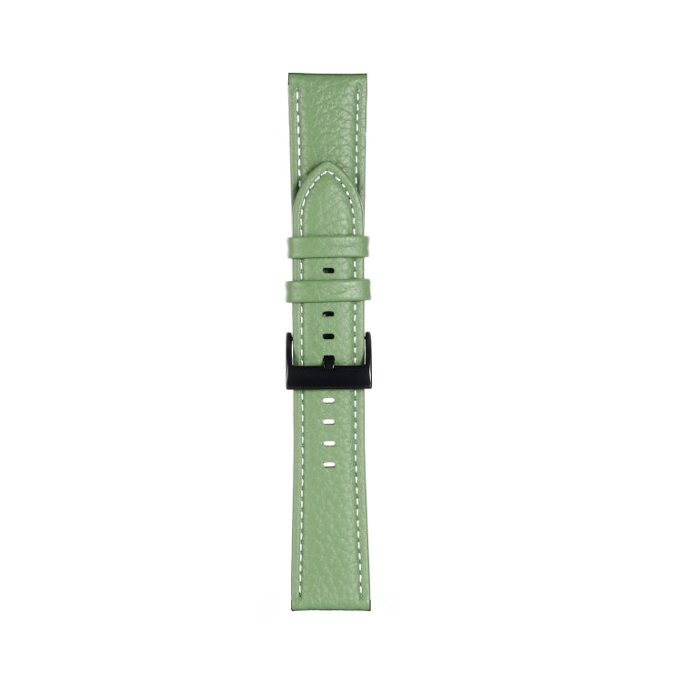 20mm For Samsung Galaxy Watch5 40mm / 44mm Litchi Texture Leather Watch Band(Fruit Green) by bashfashion