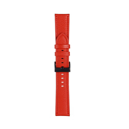 20mm For Samsung Galaxy Watch5 40mm / 44mm Litchi Texture Leather Watch Band(Red) by bashfashion