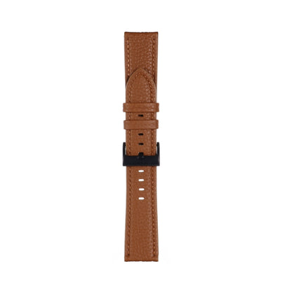 20mm For Samsung Galaxy Watch5 40mm / 44mm Litchi Texture Leather Watch Band(Dark Brown) by bashfashion