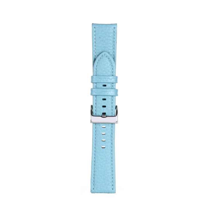 22mm For Samsung Galaxy Watch5 40mm / 44mm Litchi Texture Leather Watch Band(Sky Blue) by bashfashion