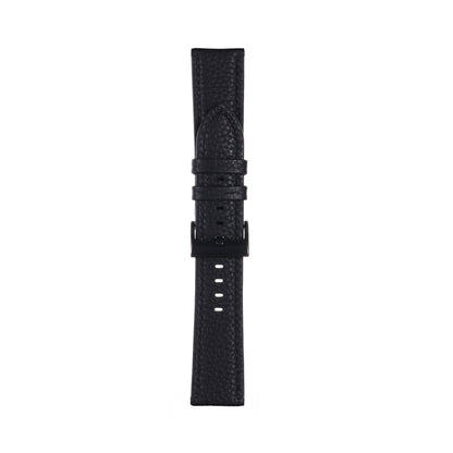 22mm For Samsung Galaxy Watch5 40mm / 44mm Litchi Texture Leather Watch Band(Black) by bashfashion