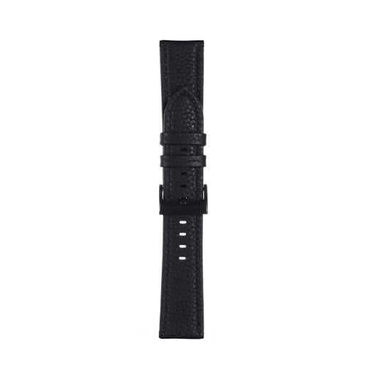 22mm For Samsung Galaxy Watch5 40mm / 44mm Litchi Texture Leather Watch Band(Black) by bashfashion