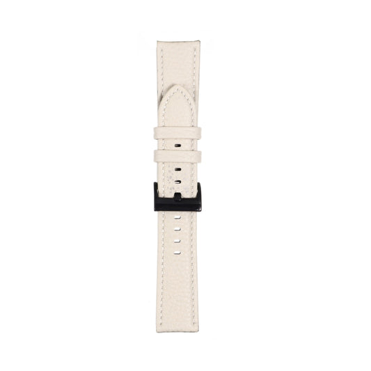 22mm For Samsung Galaxy Watch5 40mm / 44mm Litchi Texture Leather Watch Band(Starlight White) by bashfashion