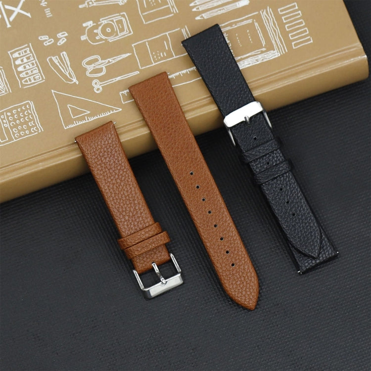 22mm For Samsung Galaxy Watch5 40mm / 44mm Litchi Texture Leather Watch Band(Red) by bashfashion