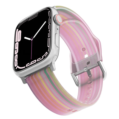 Frosted Translucent Silicone Watch Band For Apple Watch Ultra 49mm&Watch Ultra 2 49mm / Series 9&8&7 45mm / SE 3&SE 2&6&SE&5&4 44mm / 3&2&1 42mm(Pink Rainbow) by bashfashion
