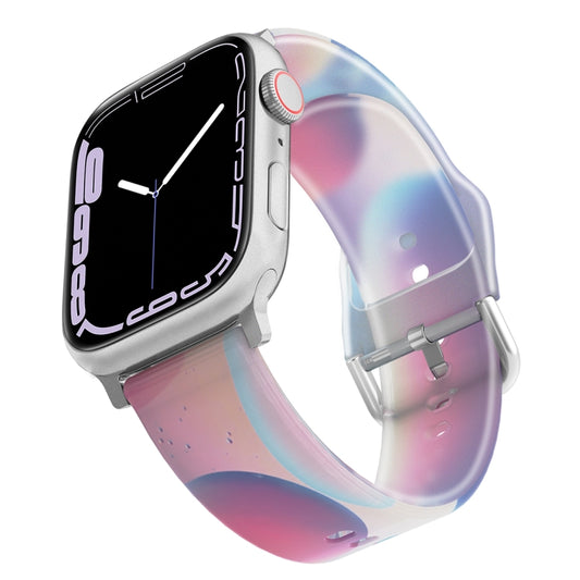 Frosted Translucent Silicone Watch Band For Apple Watch Ultra 49mm&Watch Ultra 2 49mm / Series 9&8&7 45mm / SE 3&SE 2&6&SE&5&4 44mm / 3&2&1 42mm(Blue-violet Bubbles) by bashfashion