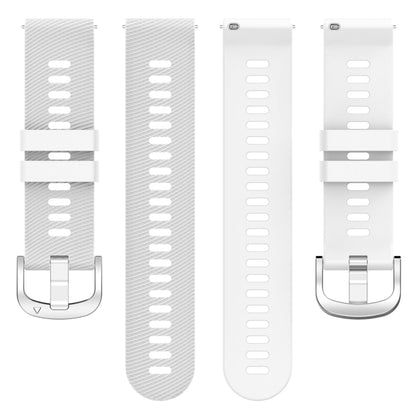 For Garmin Forerunner255 22mm Cross Textured Silicone Watch Band(White) by bashfashion