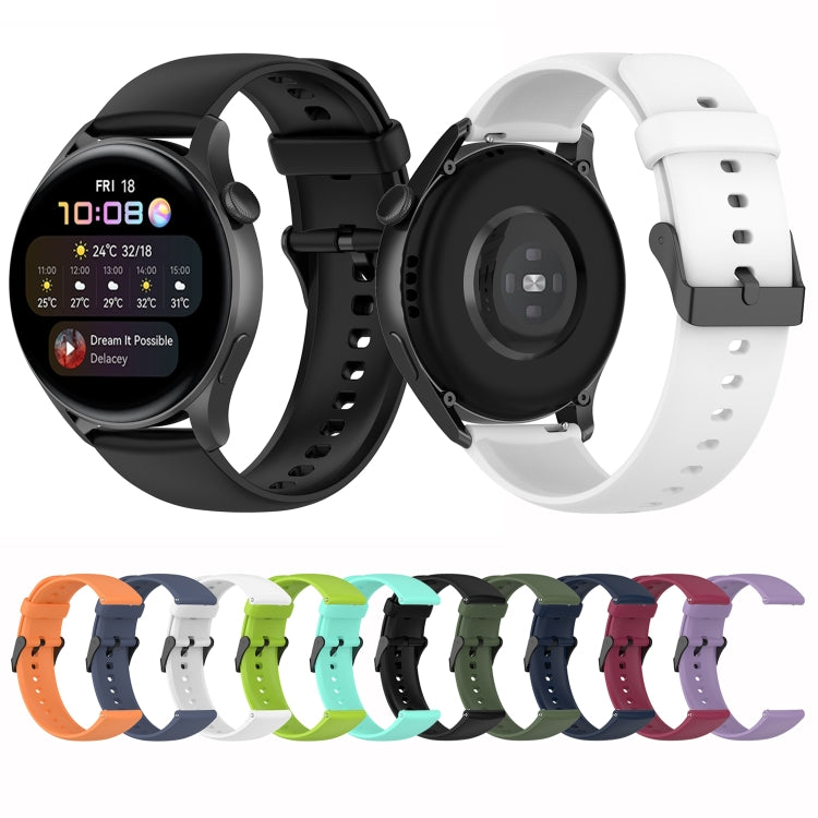 For Huawei Watch3 Pro New Solid Color Soft Silicone Watch Band(Black) by bashfashion