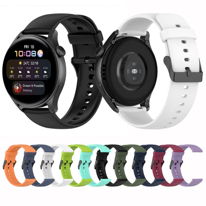 For Huawei Watch3 Pro New Solid Color Soft Silicone Watch Band(Black) by bashfashion